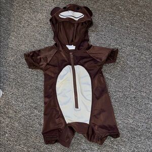 Adorable Brown Monkey Baby Swimsuit Vintage